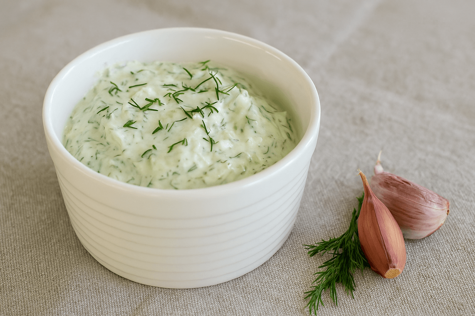 Tobulo gaivumo agurkų ir graikiško jogurto padažas „Tzatziki“