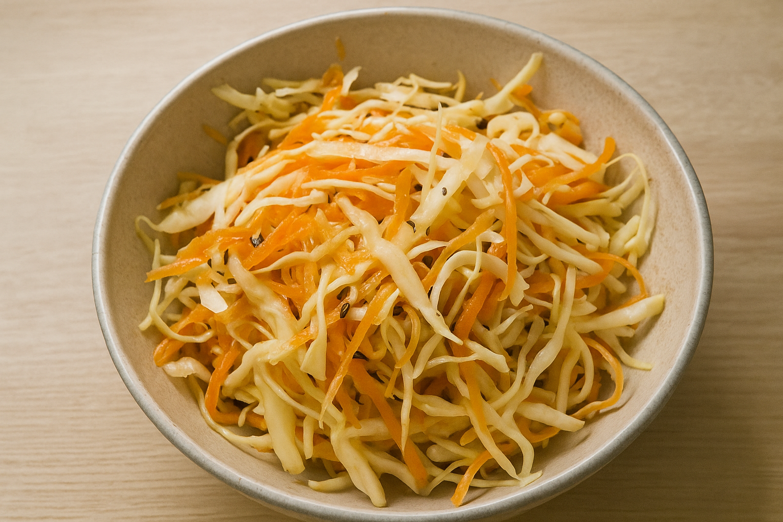 Traškios amerikietiškos kopūstų ir morkų salotos Coleslaw stiliumi