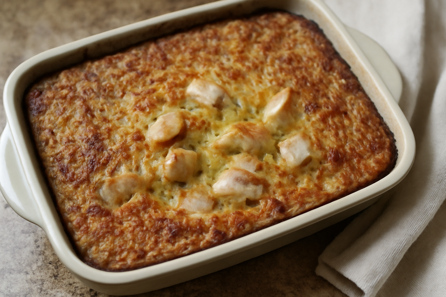 Kugelis su vištiena – nauja klasikinio patiekalo versija