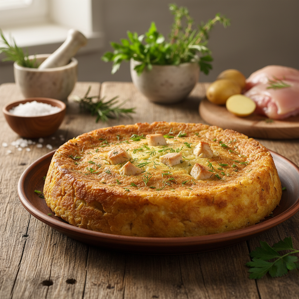 Gardus ir greitai paruošiamas kugelis su vištiena: vakarienė, kuri patiks visai šeimai