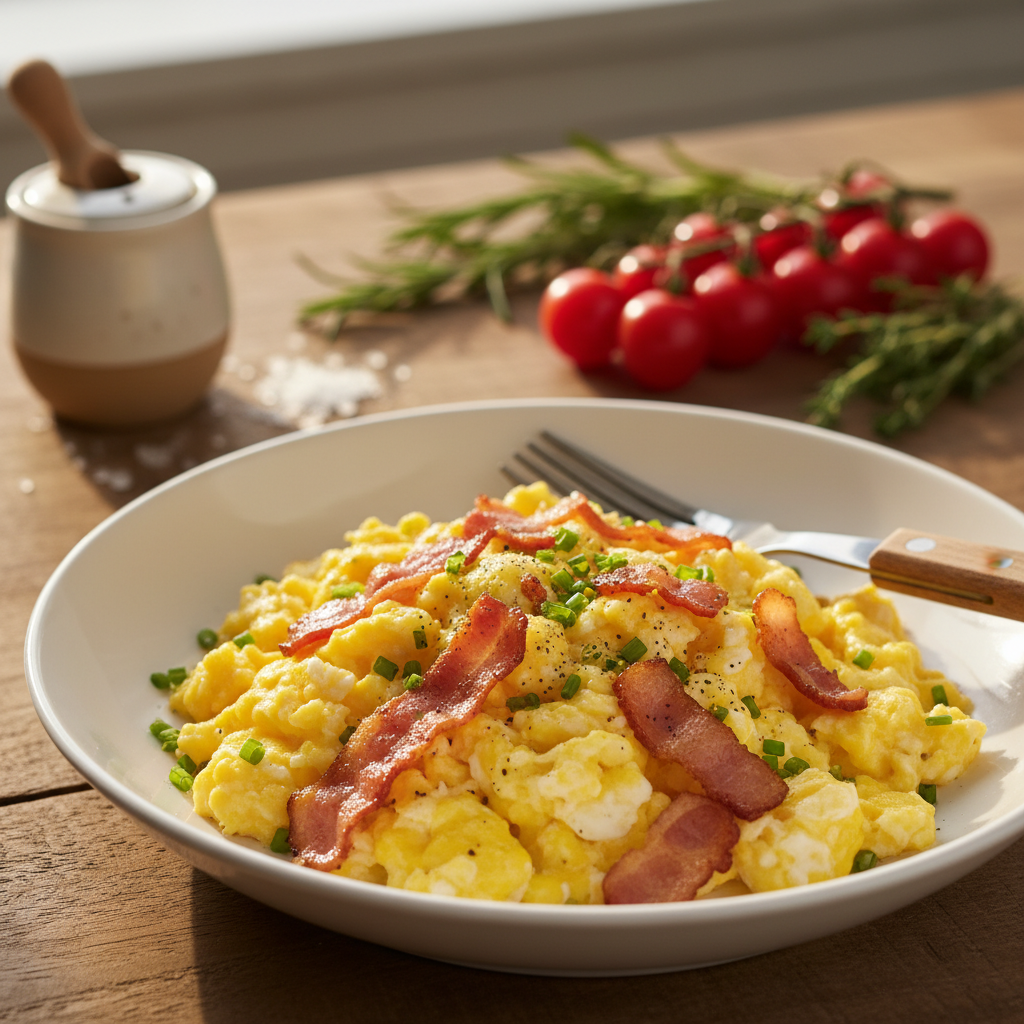 Greitas ir sotus pusryčių pasirinkimas: kiaušinienė su šonine, kurią paruoš net per kelias minutes