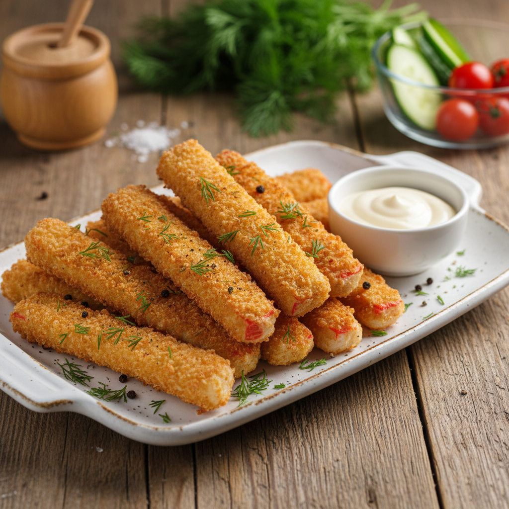 Greitas ir traškus užkandis: kaip pasigaminti krabų lazdeles tešloje namuose