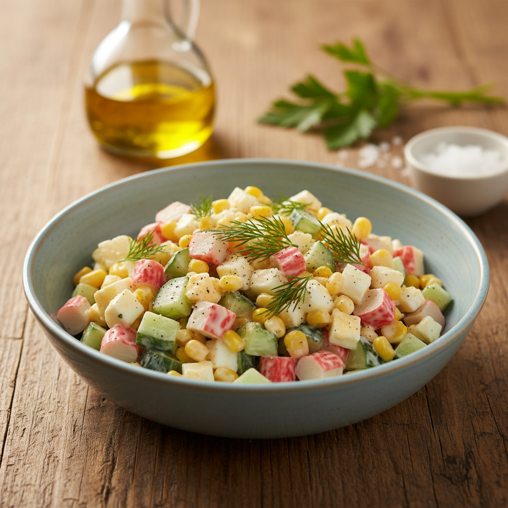 Kaip paruošti gardžią krabų lazdelių mišrainę: keli paprasti patarimai ir receptas