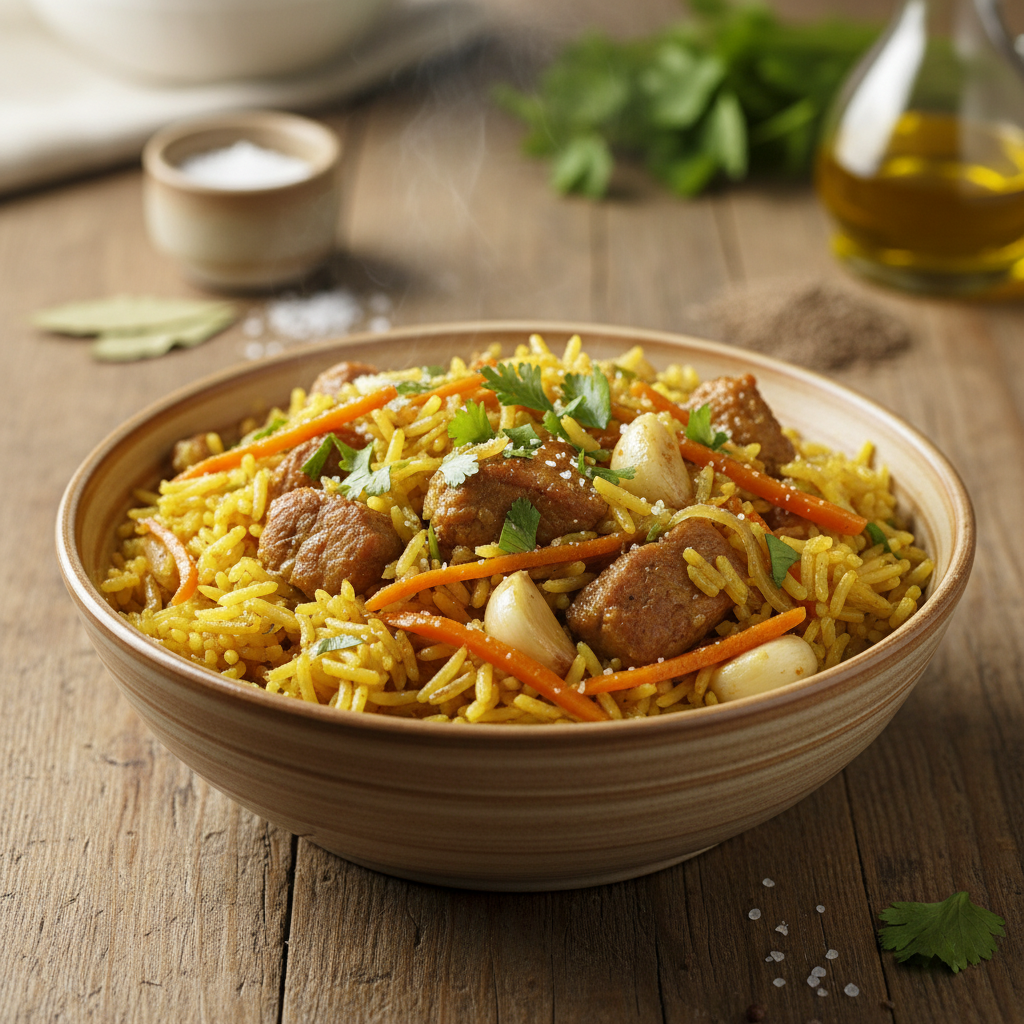 Kaip pasigaminti gardų plovą su kiauliena: žingsnis po žingsnio receptas