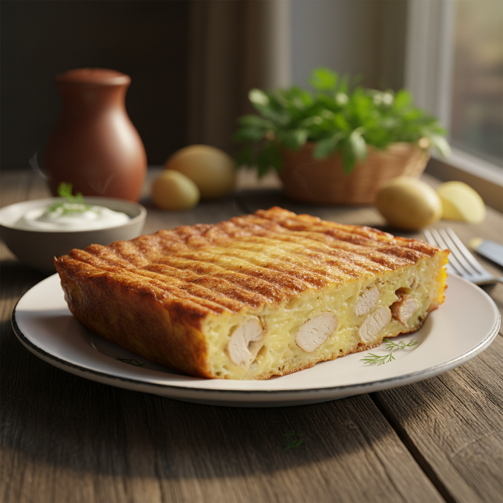 Burnoje tirpstantis kugelis su vištiena: receptas šeimai