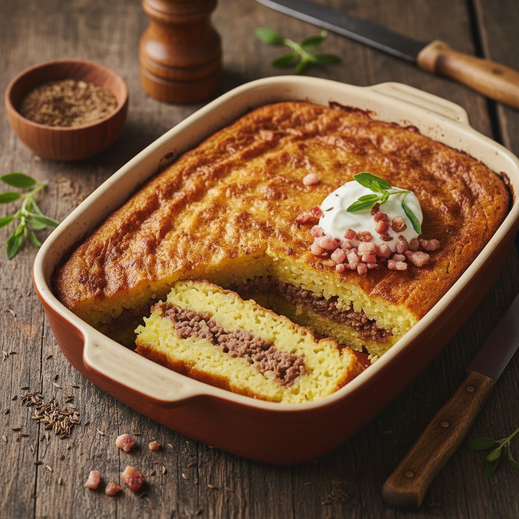 Minkštas kugelis su faršu: receptas, kuris visada pavyksta