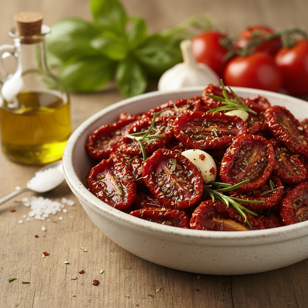 Naminiai saulėje džiovinti pomidorai: receptas, kurį kartosite