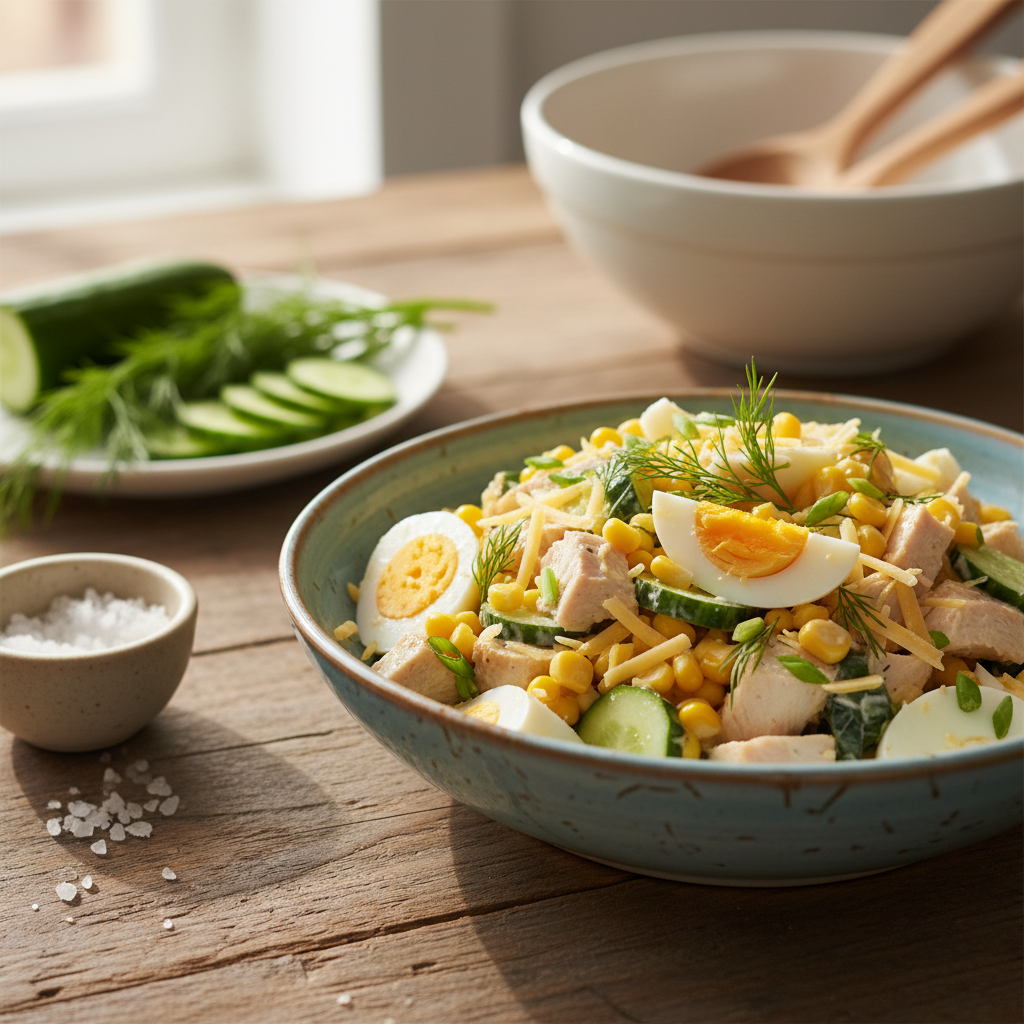 Salotos su rūkyta vištiena: receptas, kuris taps hitu