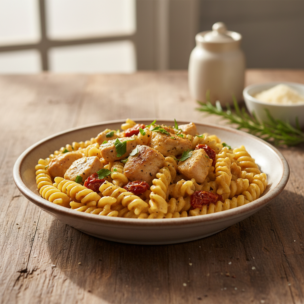 Soti vakarienė: vištiena su makaronais kreminiame padaže