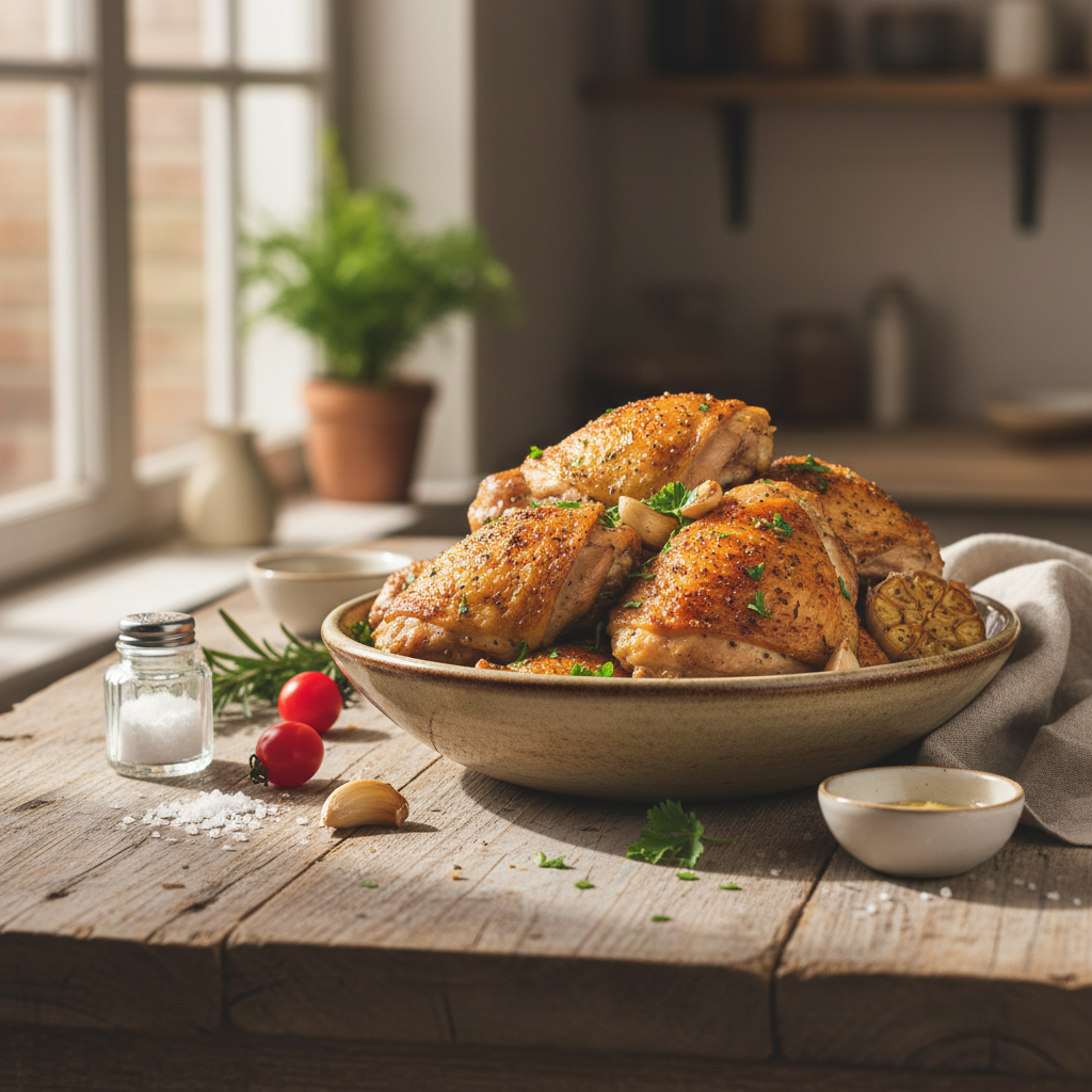 Sultingos vištienos šlaunelės orkaitėje: geriausias receptas