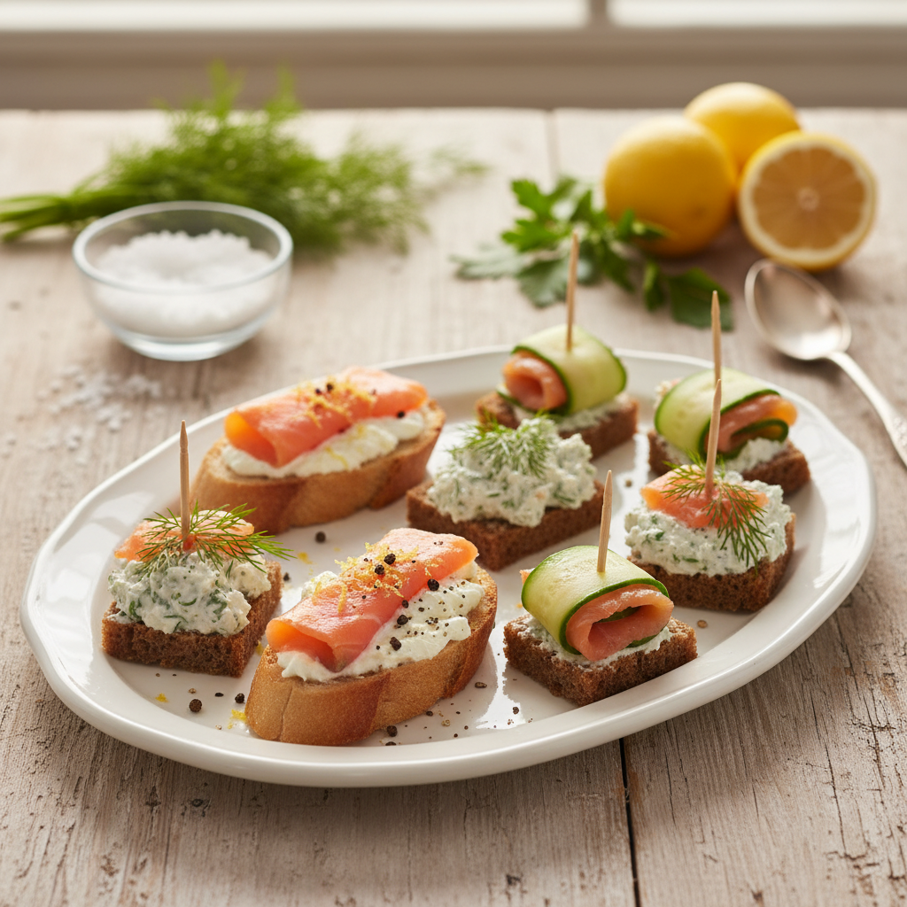 Šventiniai sumuštiniai su lašiša: dings akimirksniu