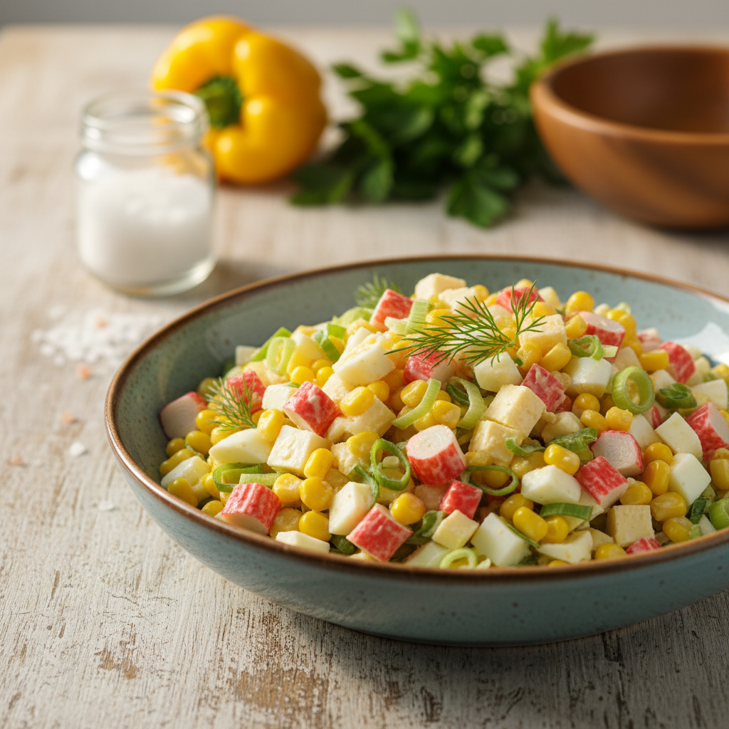 Tobula krabų lazdelių mišrainė: receptas, kurį pamils visi