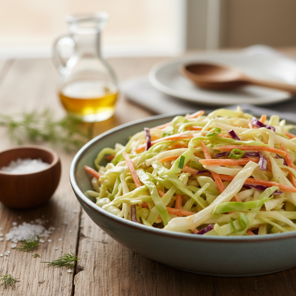 Traškios kopūstų salotos su majonezu: receptas prie visko