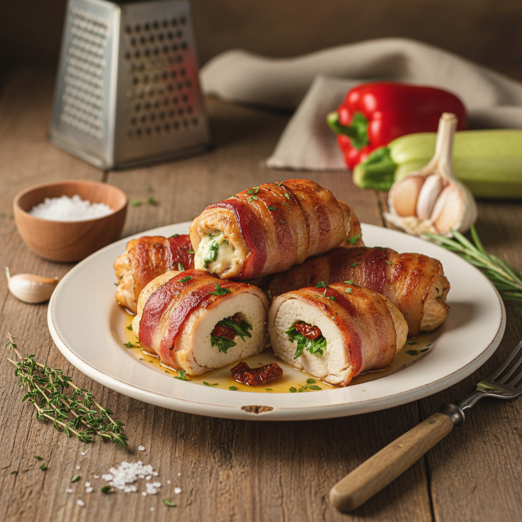 Vištienos suktinukai su šonine: receptas, kurį pamėgsite