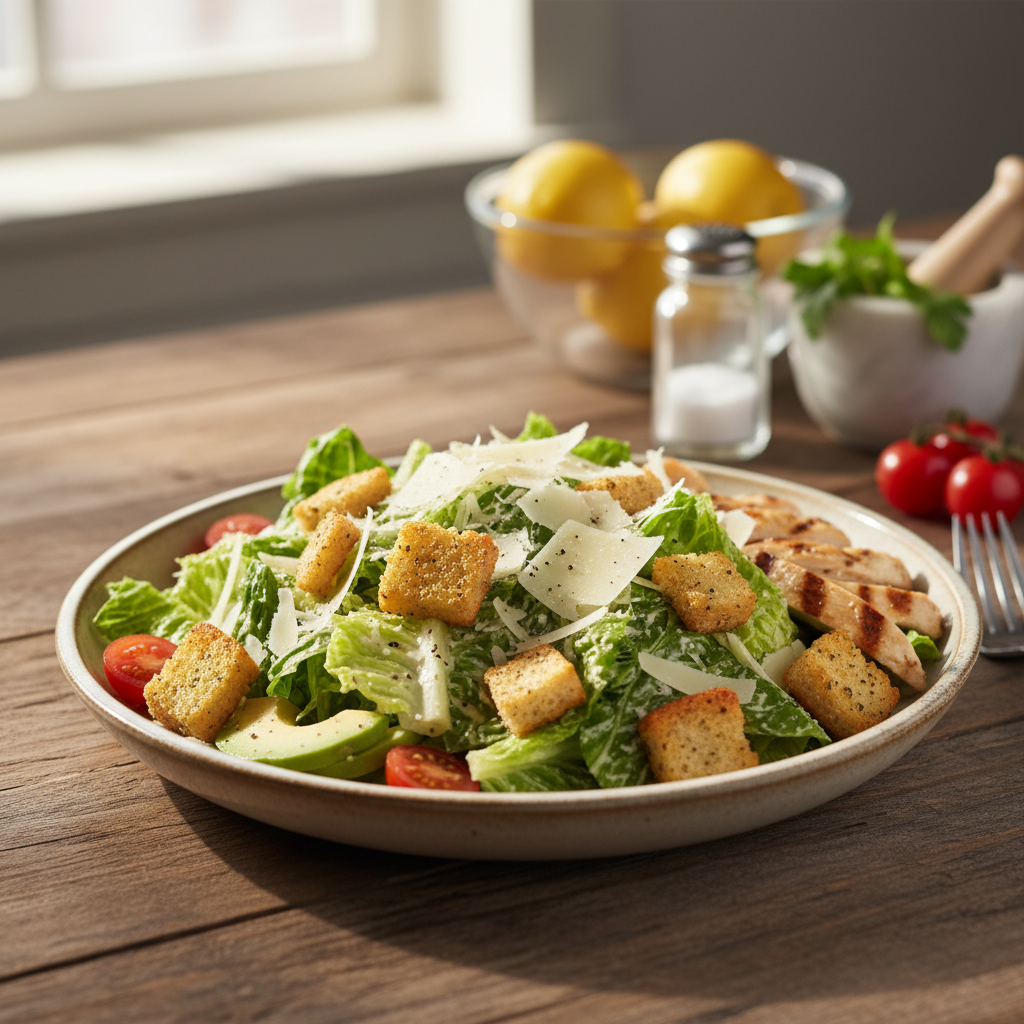 Cezario salotų receptas: kaip jas paruošti kaip restorane