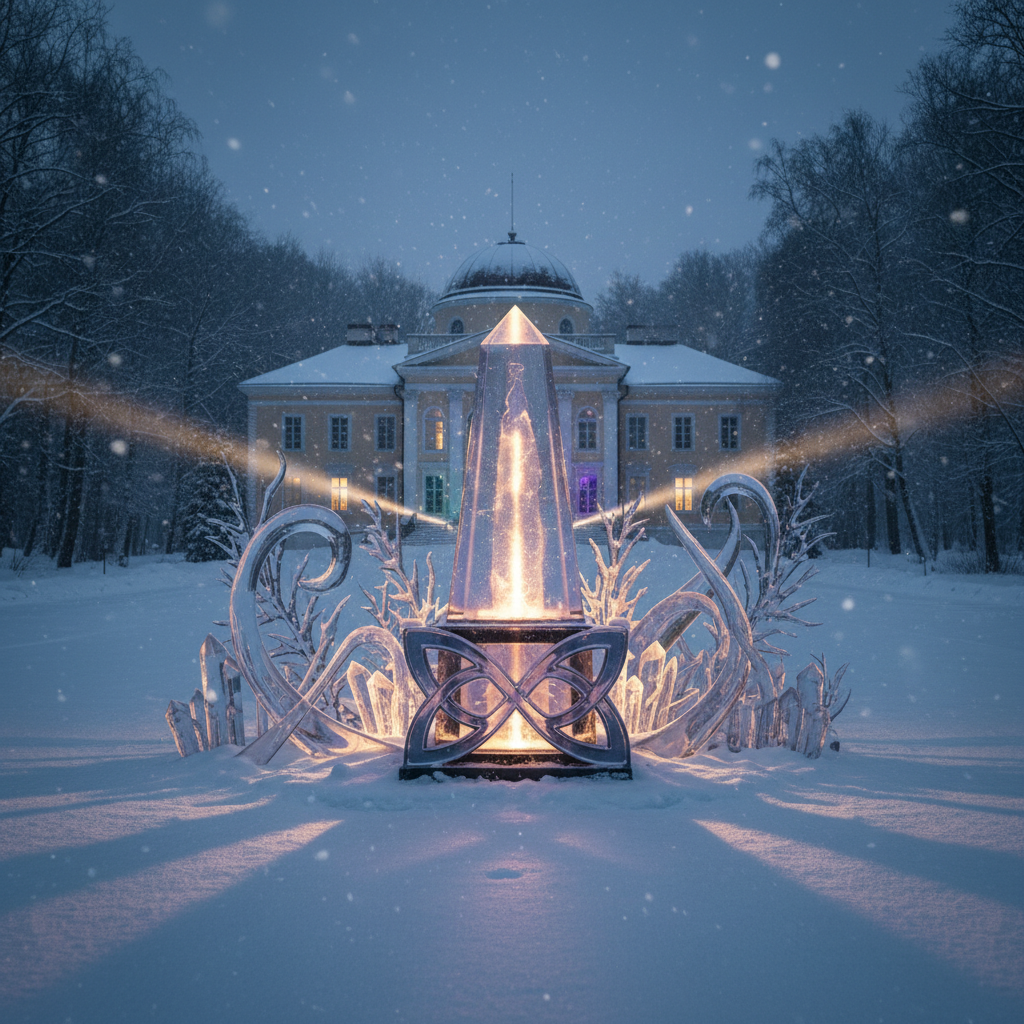 Ledo skulptūros Taujėnų dvare: žiemos pasaka prasidėjo