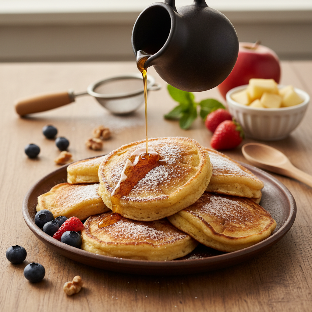 Purūs blyneliai su obuoliais: paprastas receptas šeimai