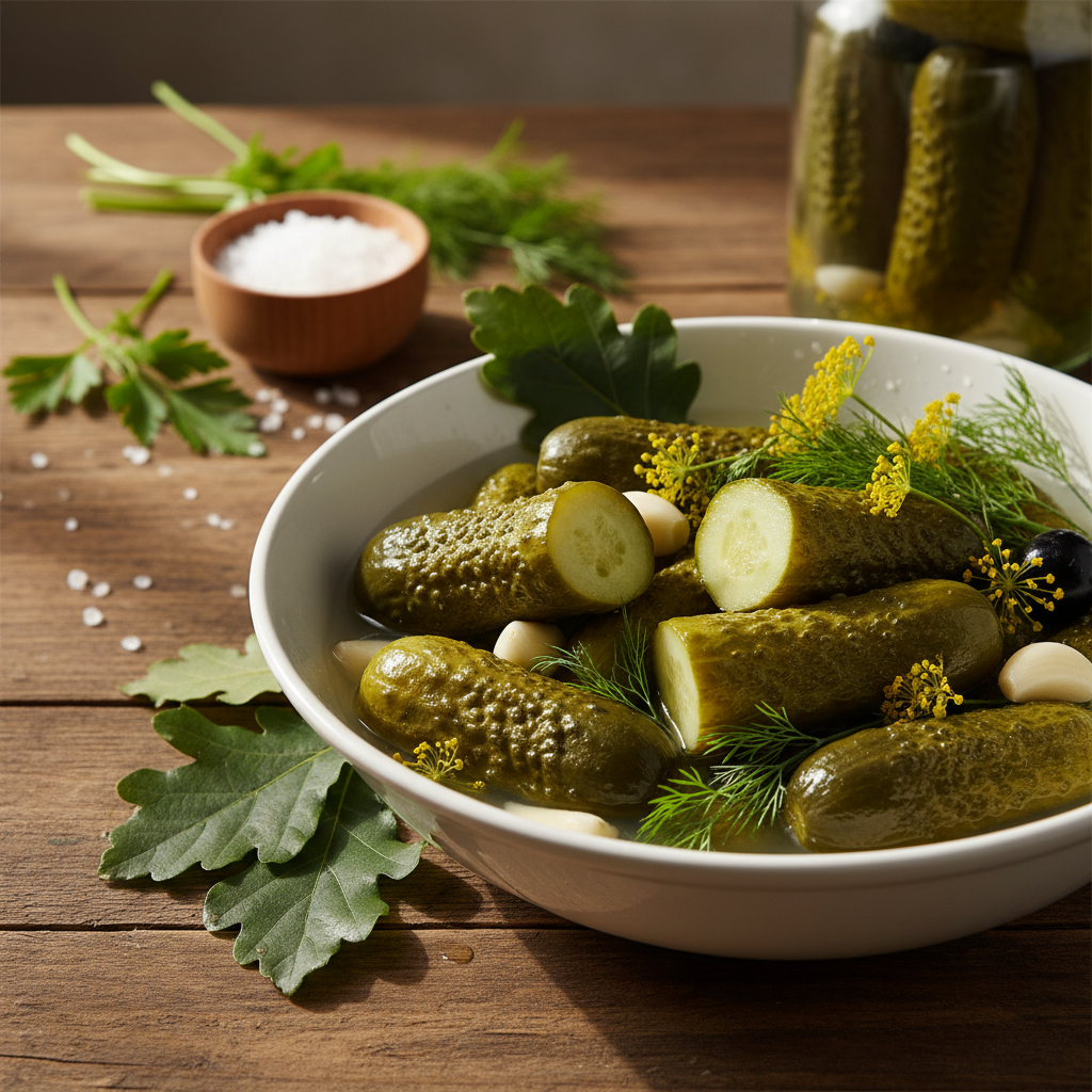 Traškūs raugti agurkai per naktį: pagrindinė gudrybė