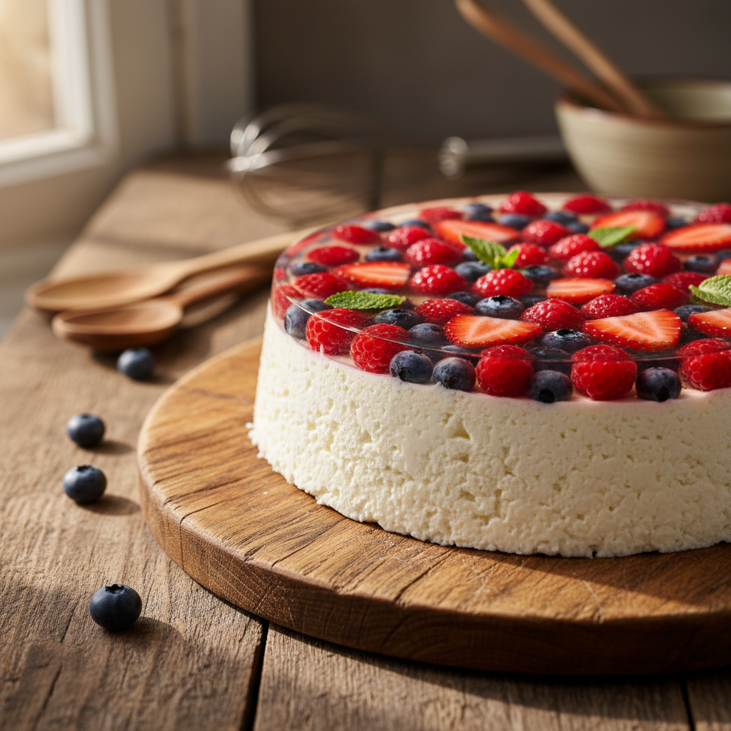 Gaivus varškės želė tortas su kondensuotu pienu: receptas