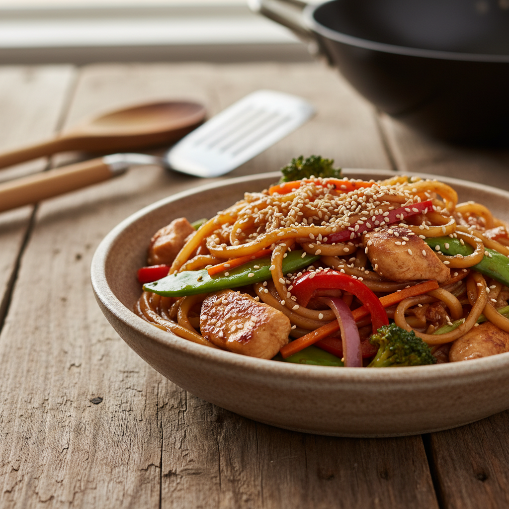 Ryžių makaronų receptai: nuo azijietiškų „stir-fry“ iki salotų